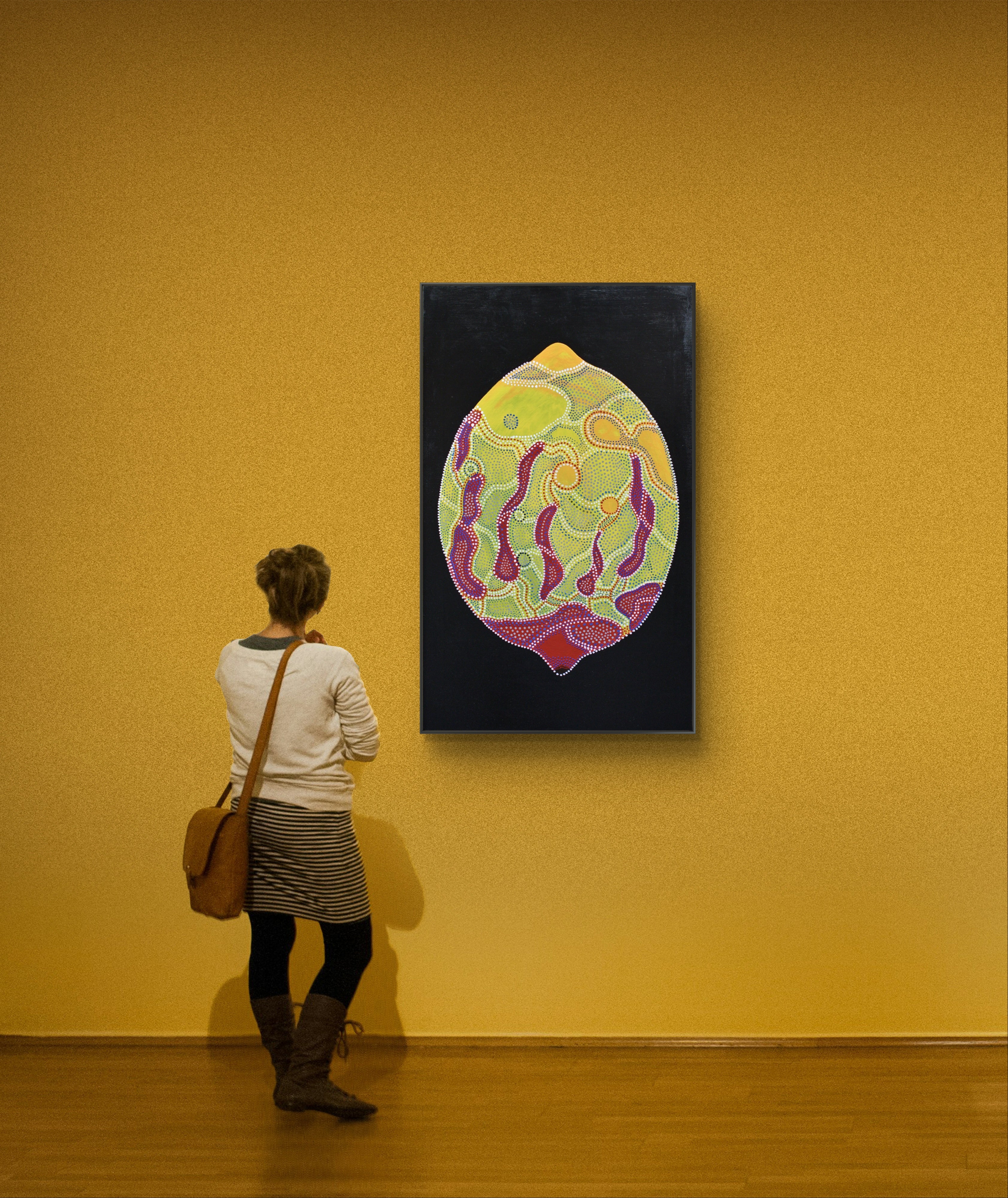 Original Painting: Lemon On Black