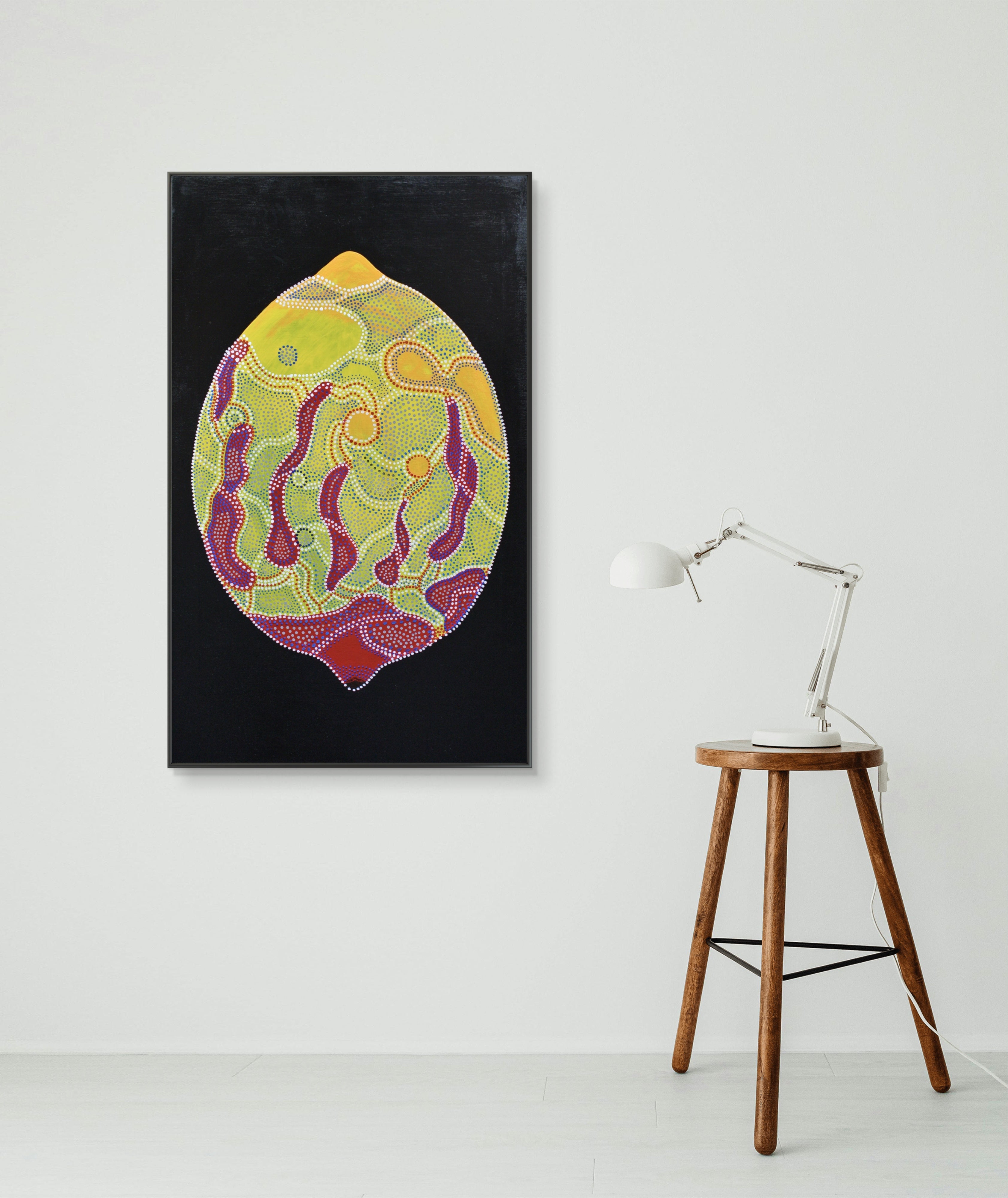 Original Painting: Lemon On Black