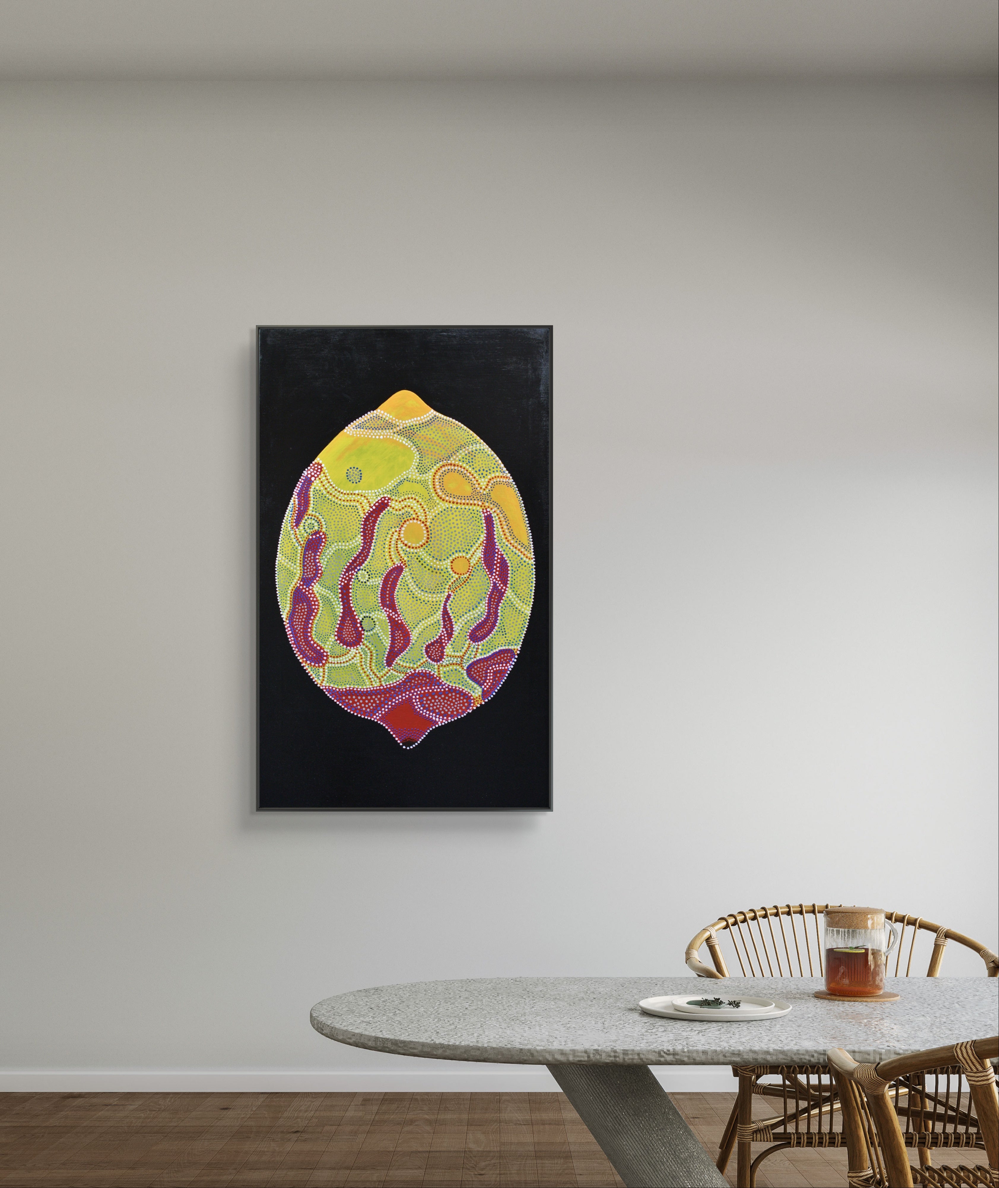 Original Painting: Lemon On Black