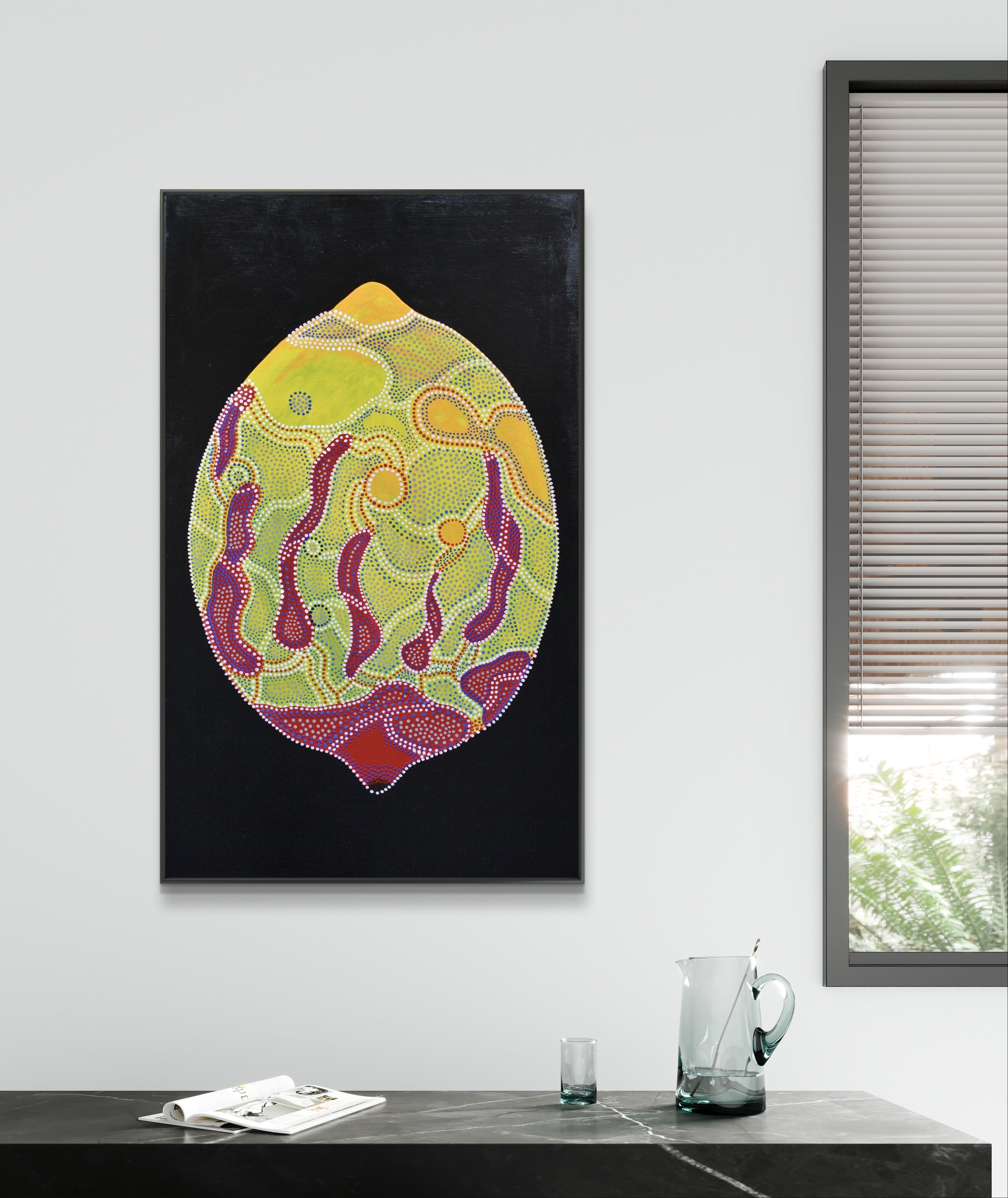 Original Painting: Lemon On Black