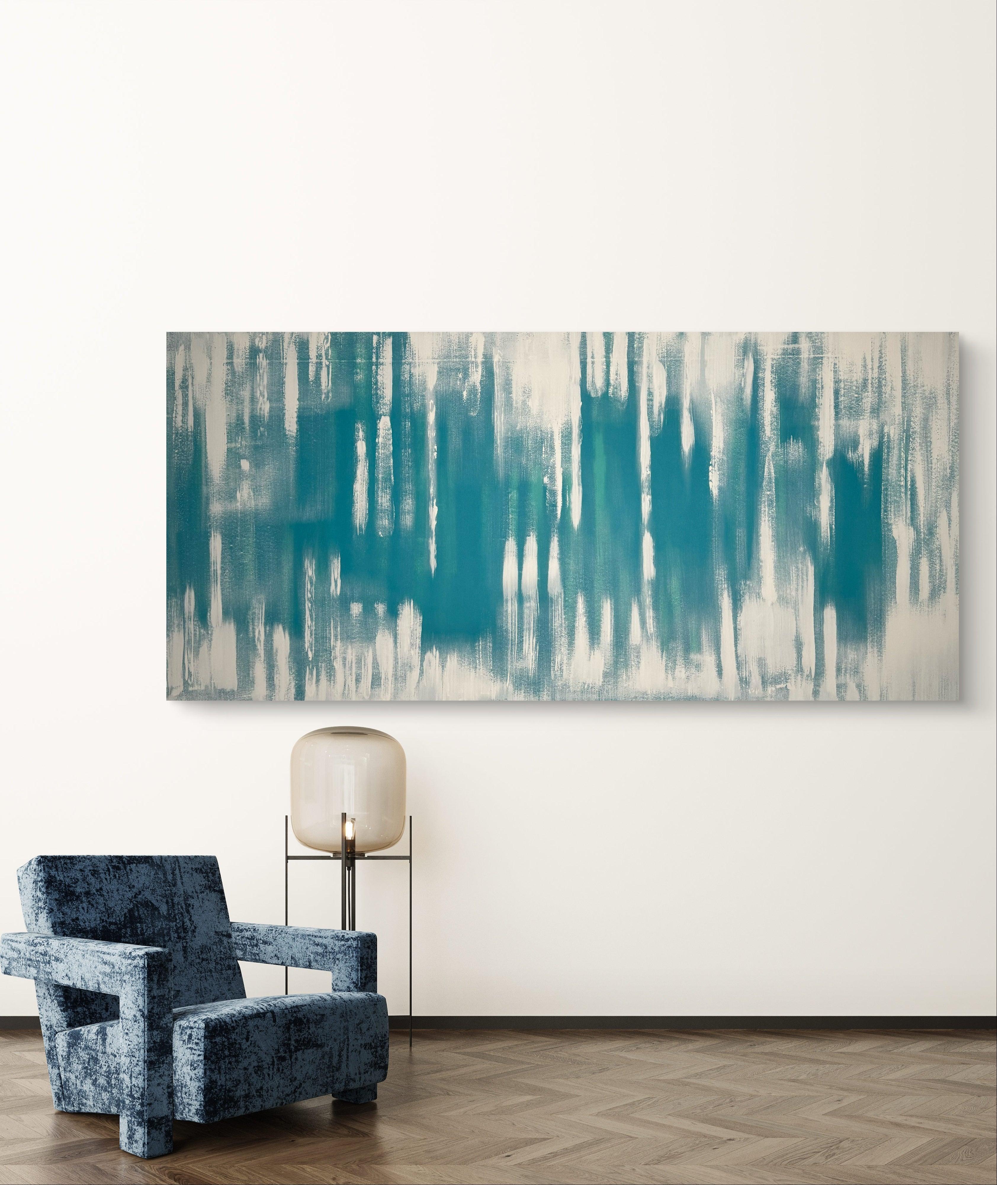 Blue & White Stripes, painting by Bo Blixen