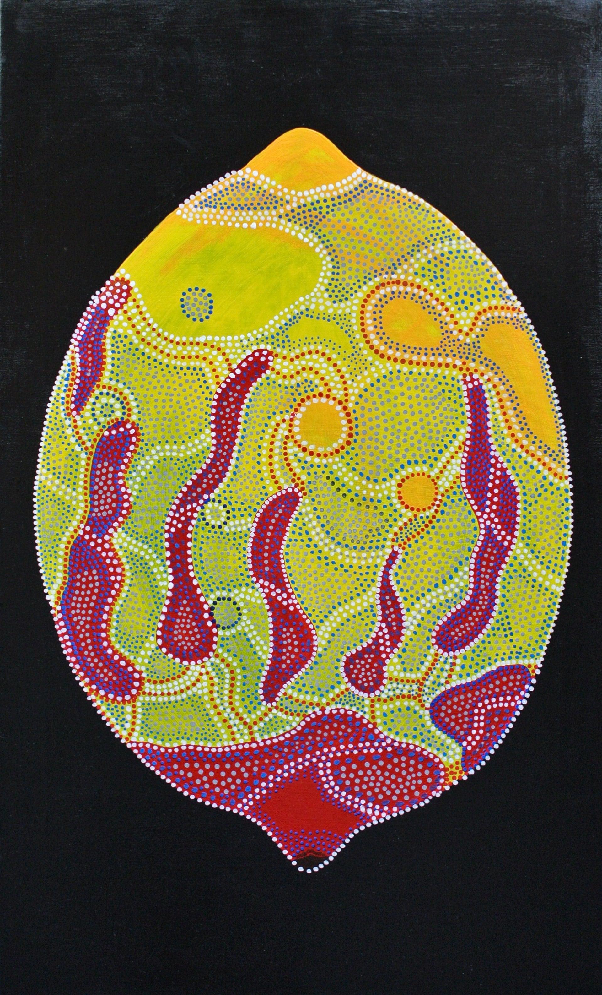 LEMON ON BLACK, painting by Bo Blixen