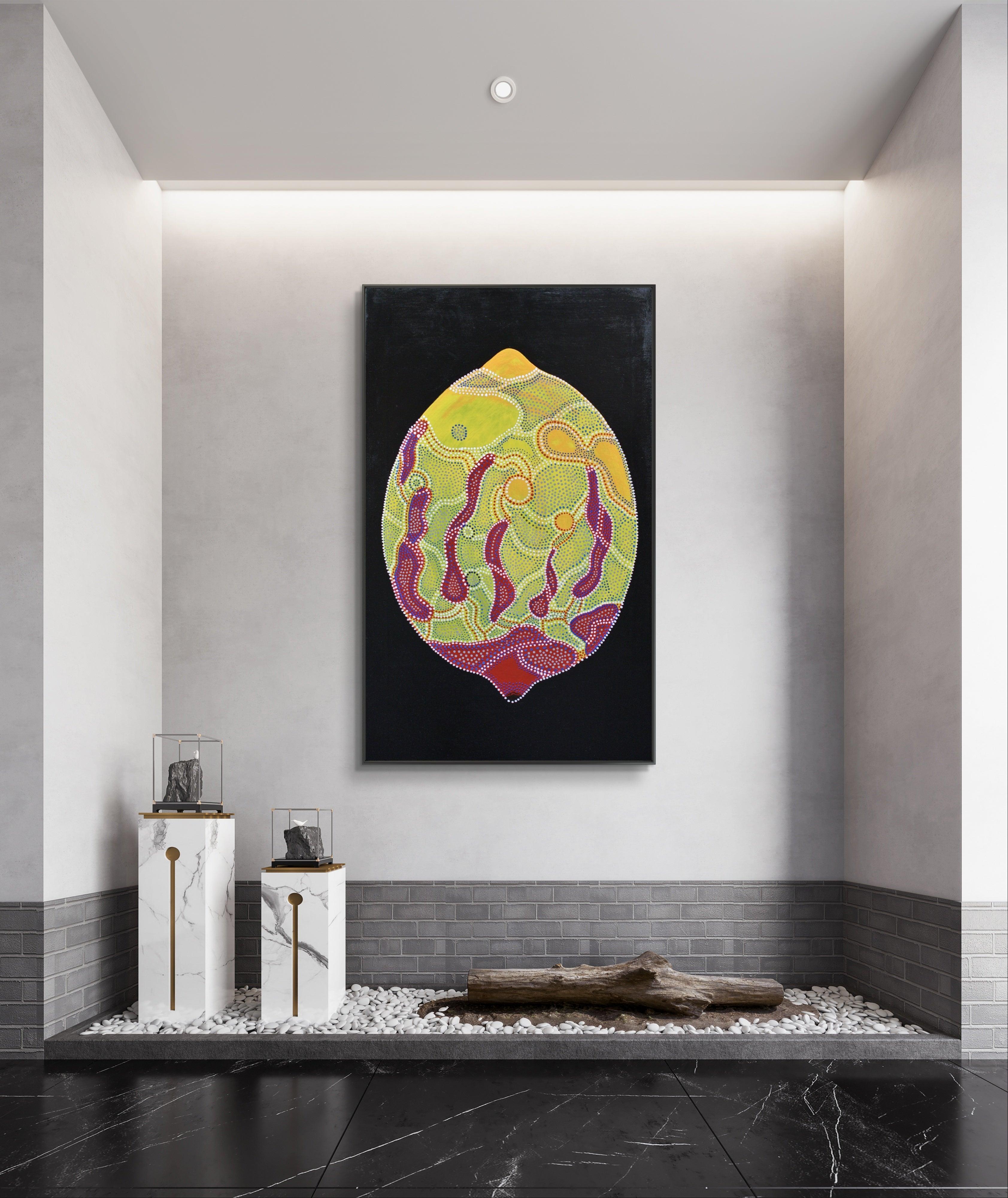 Lemon On Black, painting by Bo Blixen