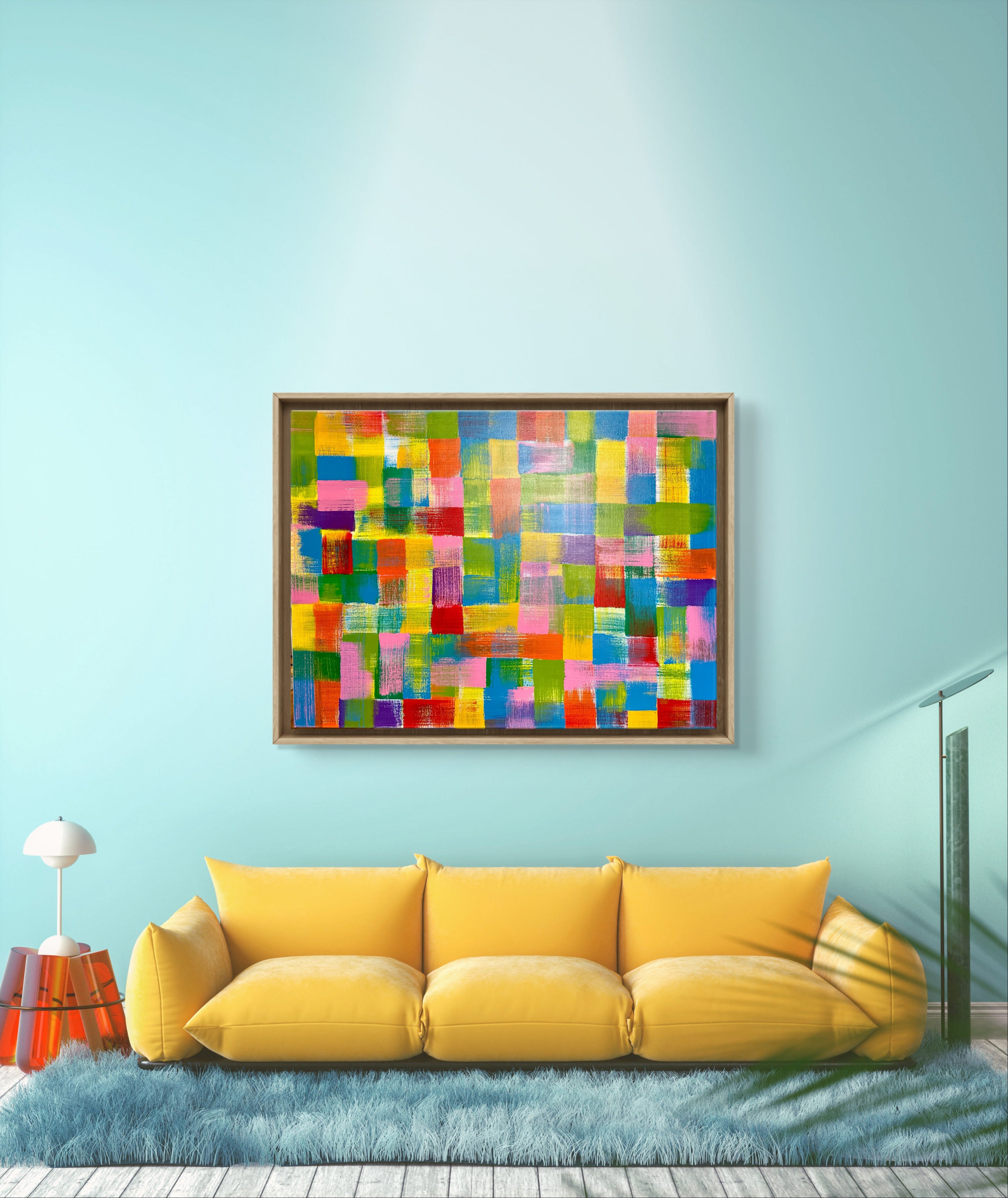 Original Paintings: Multicolor Squares