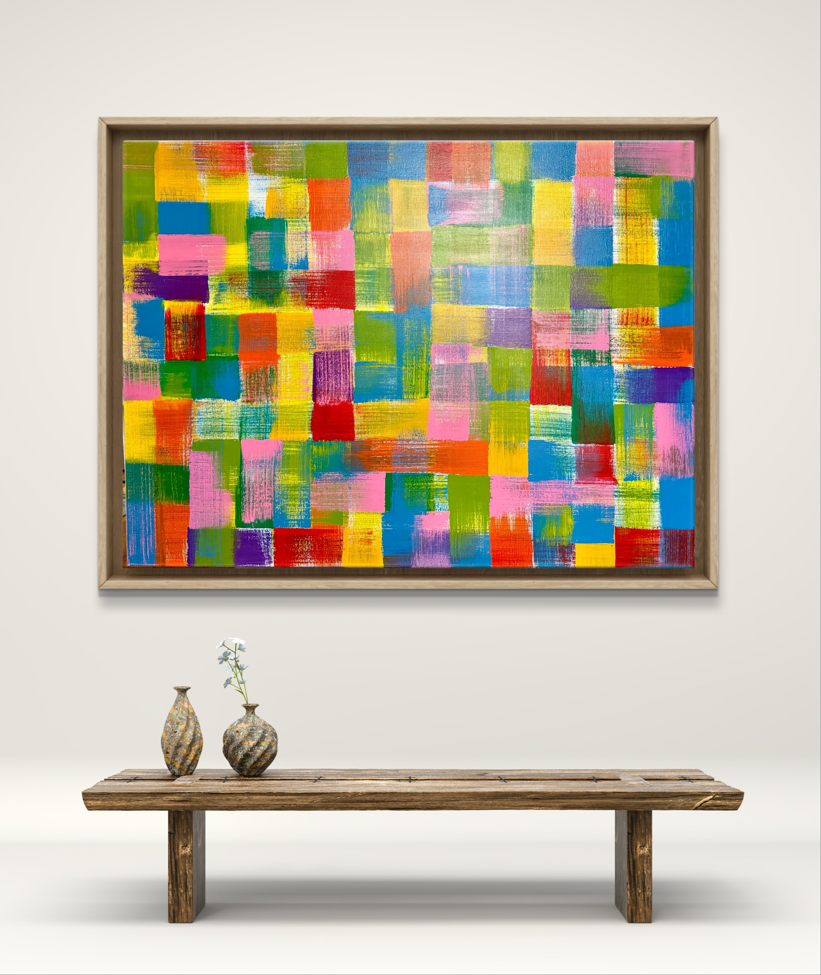 Original Paintings: Multicolor Squares